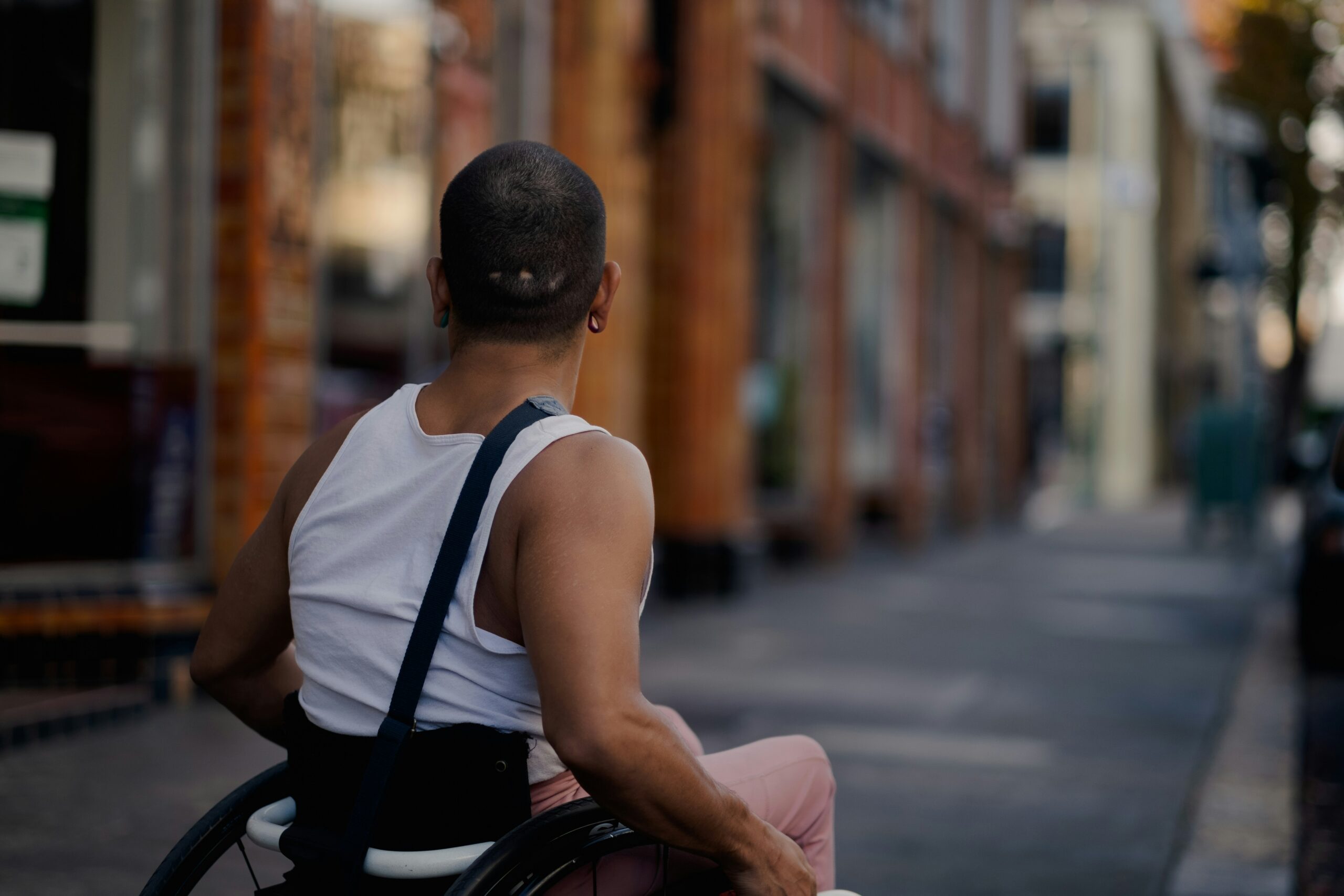 Hispanic man in wheelchair