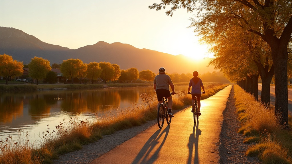Albuquerque New Mexico bike path along Rio Grande