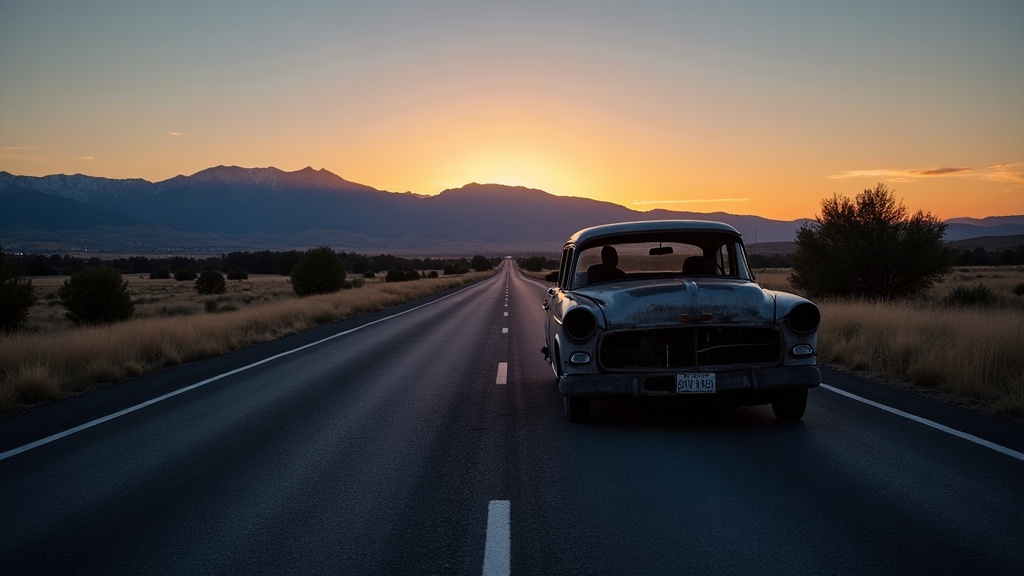 Albuquerque New Mexico highway at dusk