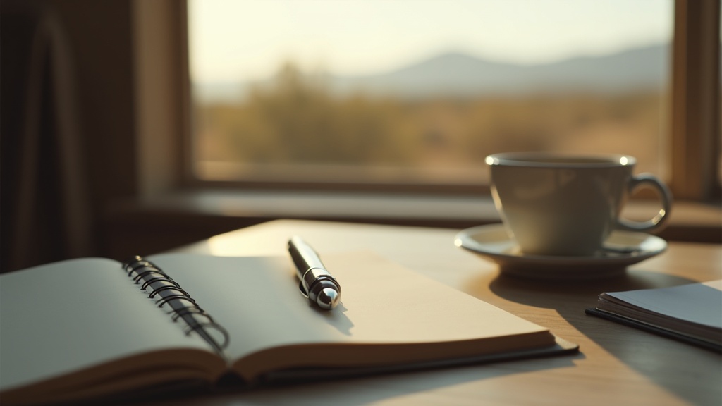 Escritorio con cuaderno y carpeta para una consulta legal gratuita en Nuevo México
