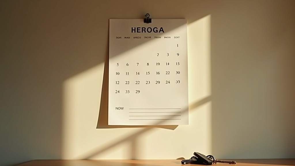 Calendario y llaves de carro sobre una mesa, representando el tiempo de un caso en Nuevo México