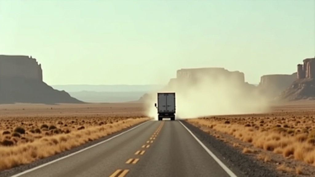 Commercial truck on a New Mexico high desert highway