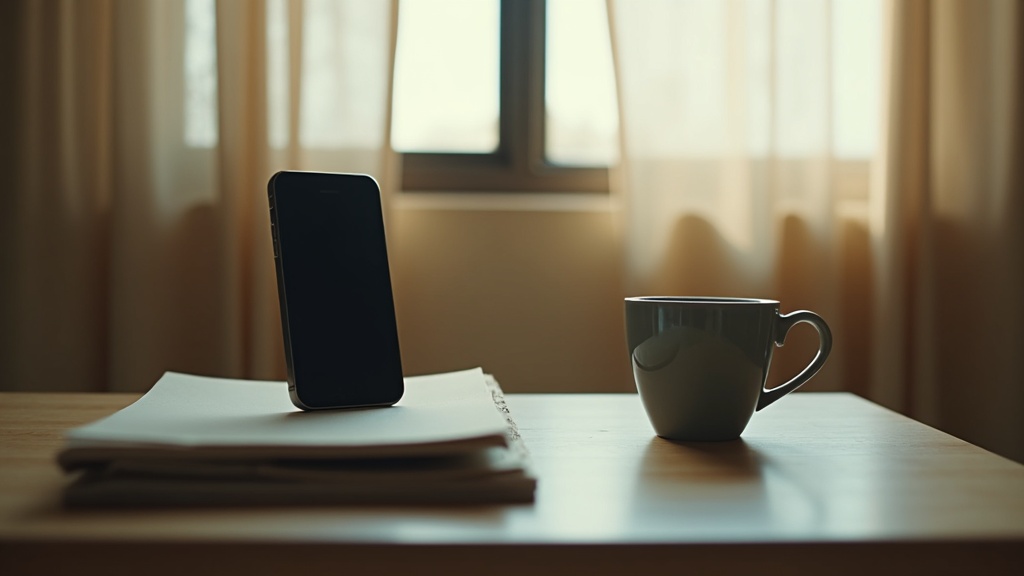 Phone and closed claim folder on a desk