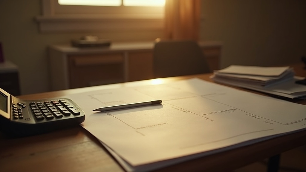 Calculator and paperwork on a desk