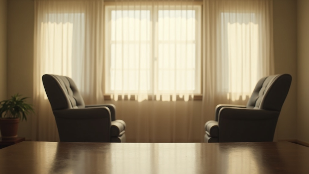Empty consultation room set for a free case review in New Mexico