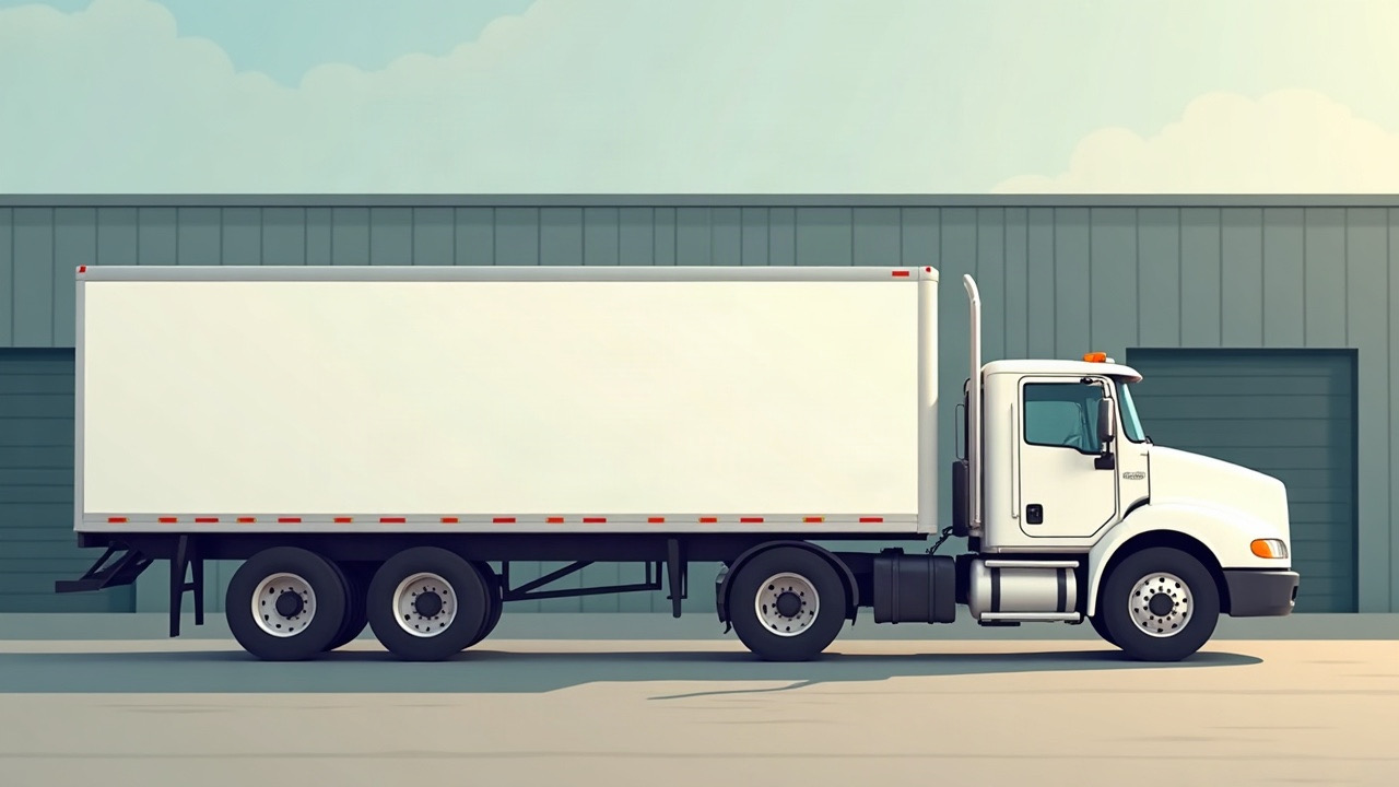 Generic commercial truck cab used to illustrate carrier identification